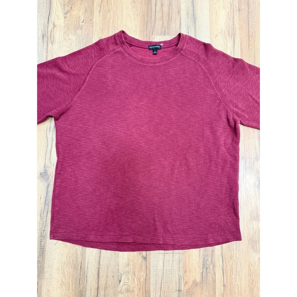 Banana Republic XL Burgundy Raglan Long Sleeve‎ Pullover Top